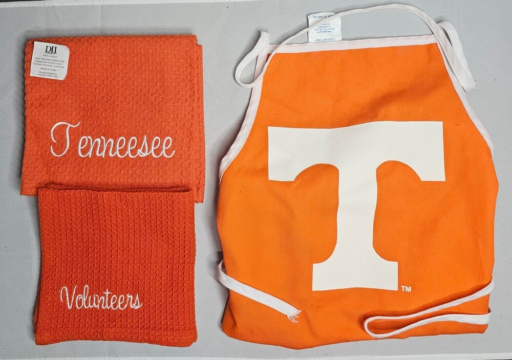 Tennessee Volunteers UT Apron & Kitchen Towels Set Power T Orange NCAA Vols